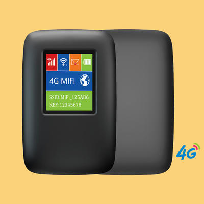 3000mAh Cep WIFI Hotspot Mobil 4G Yönlendirici, Ekranlı Siyah Kilitsiz