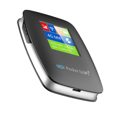 3000mAh Cep WIFI Hotspot Mobil 4G Yönlendirici, Ekranlı Siyah Kilitsiz
