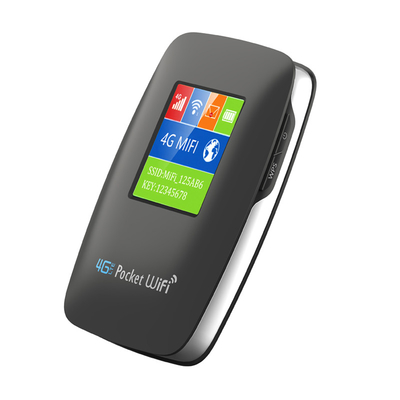 3000mAh Cep WIFI Hotspot Mobil 4G Yönlendirici, Ekranlı Siyah Kilitsiz