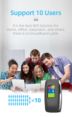 3000mAh 4G LTE Kablosuz MiFi Router WIFI Hotspot, LCD Ekranlı Uluslararası Bantlı